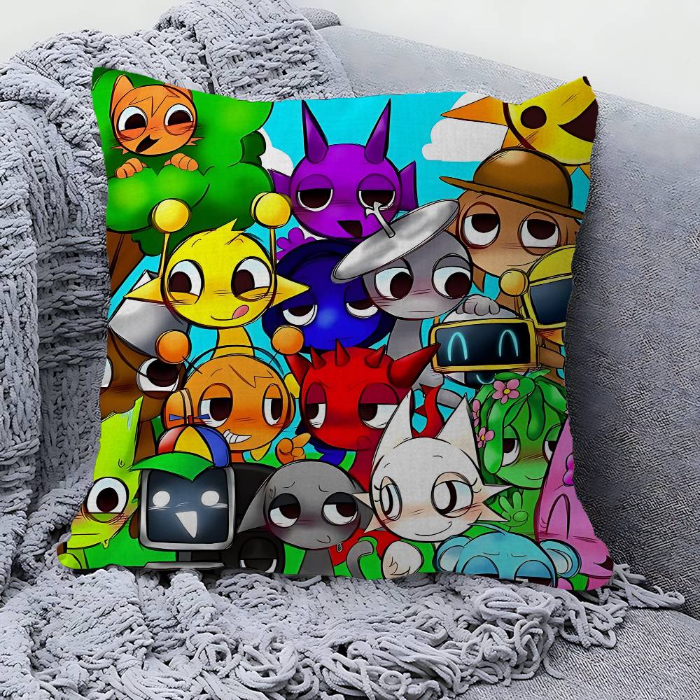 Cartoon S-Sprunki Pattern Cushion Cover Decorative Pillow Sofa Home Decor Case Pillow Cases