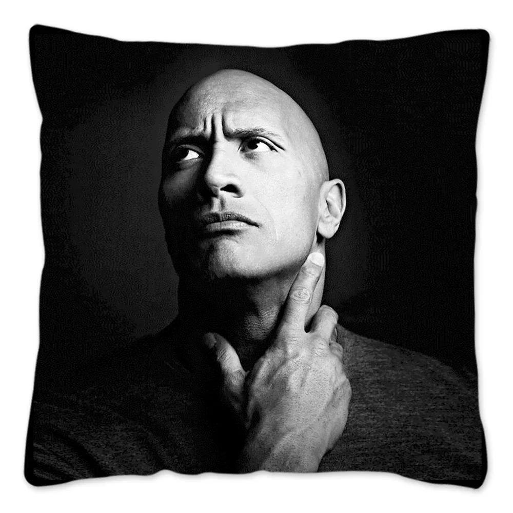 The Rock Face Dwayne Cushion Cover For Sofa Home Decorative American Actor Johnson Throw Pillow Cover Soft Velvet Pillowcase