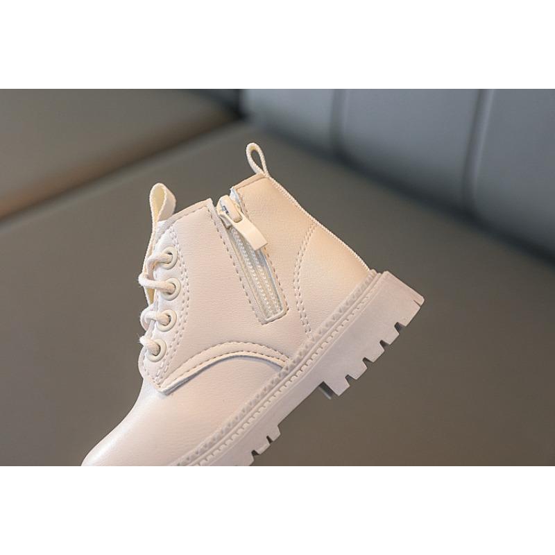 Dívčí Martin boots, Podzim/Zima Britský styl Dětské kožené boty, Dětské kotníkové boty, S fleecovou podšívkou pro batolata a děti.