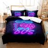 I Love The 80s Bedding Set Duvet Cover + 2 Pillowcases Retro 80s Neon Cassette Tape Pop Vintage Bedroom Decor