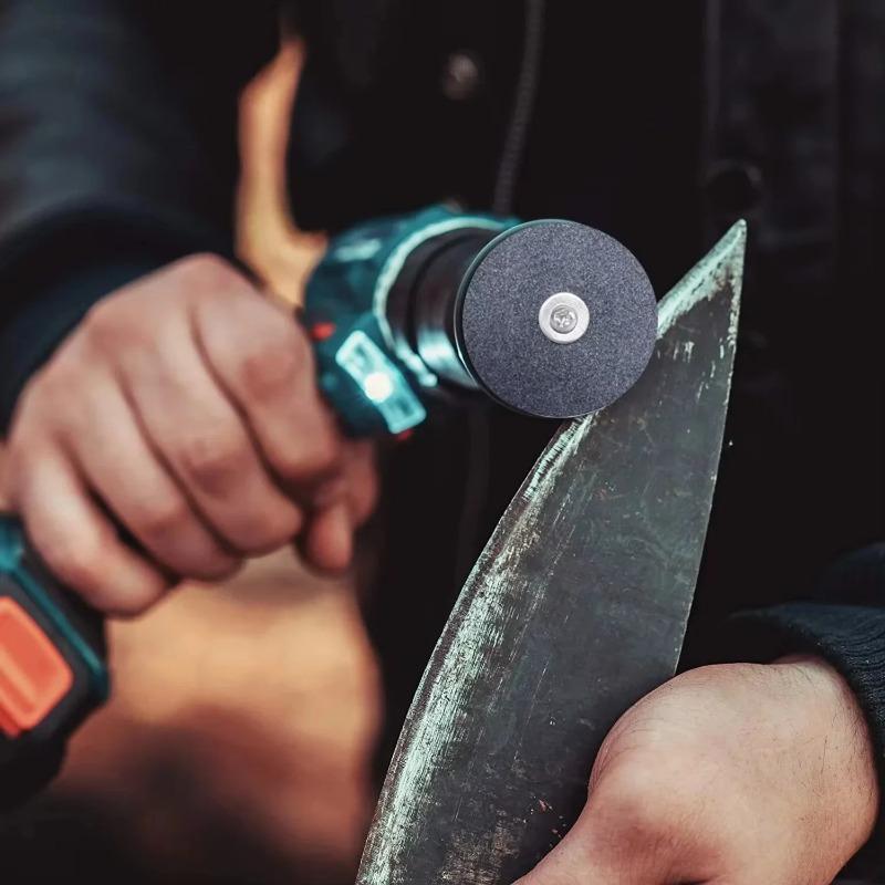 Professional Electric Lawn Mower Blade Sharpener - Precision Grinding with Dual Whetstone & Abrasive Head for Garden Tool