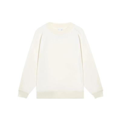 Li-Ning CF Trace Series Solid Color Crew Neck Pullover Sweatshirt Unisex Tops White AWDSI85-1