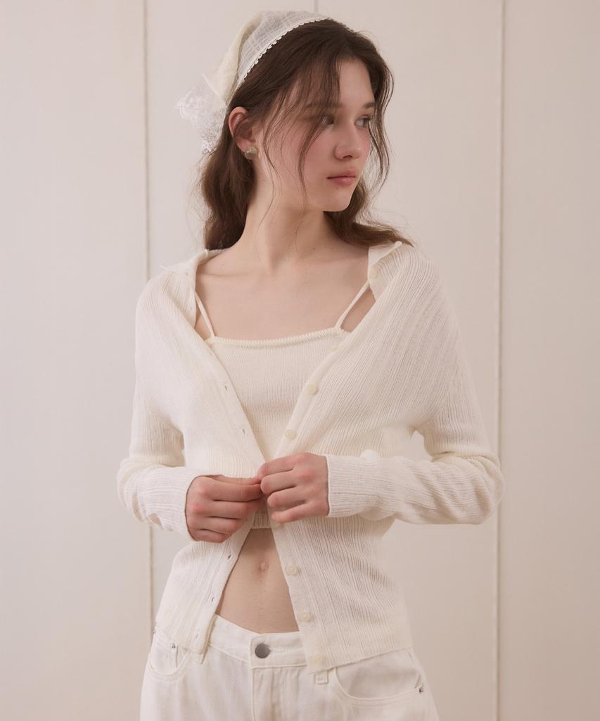 ADAUL Tight Button Cardigan - Ivory