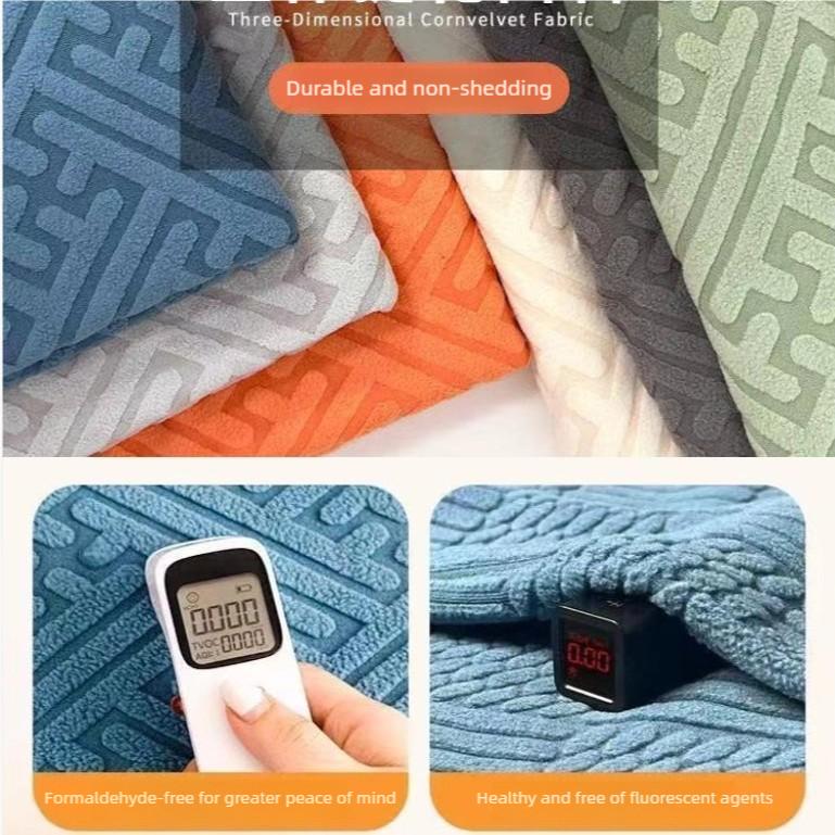 1.7m Wide Jacquard Stretch Knit Fleece Fabric for Chair Covers, Sofa Covers, and Cushion Covers, DIY Crafts