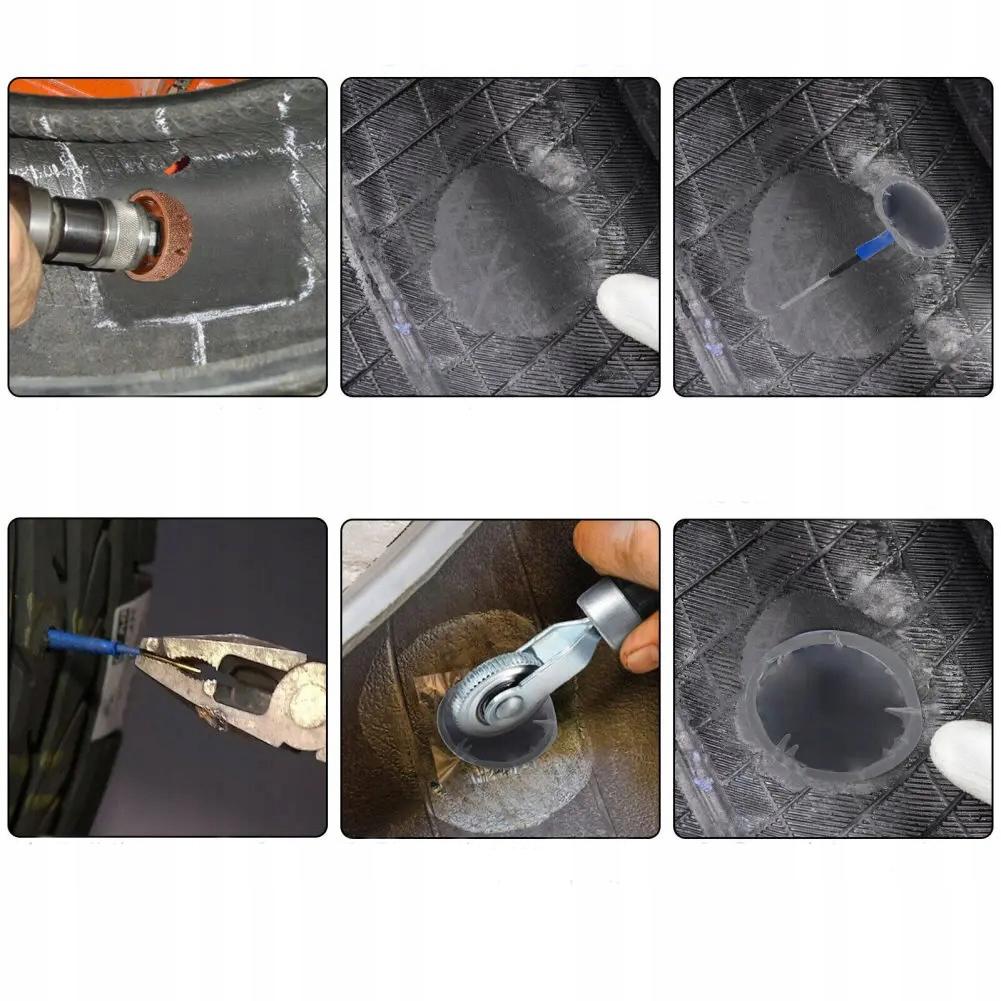 6mm tire plugs with patch - 10 pcs