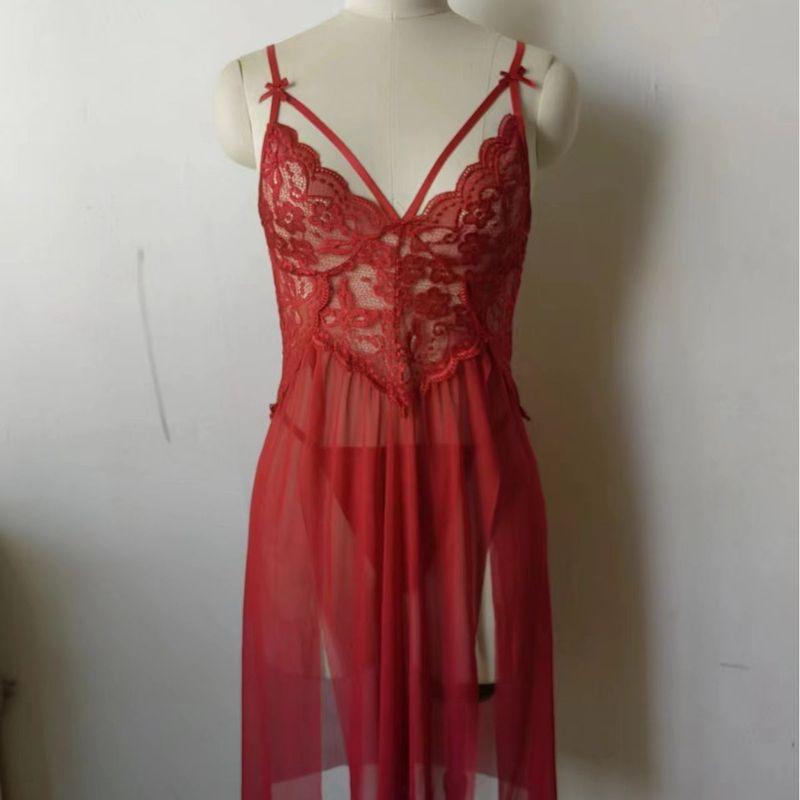 The New Sexy Lace Sling Nightdress Sexy Hollow-out Camisole Pajamas Hollow out Nightdress for Women