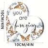  Vintage Acrylic Sign, Inspirational Butterfly Gift You Are Loved Decor Acrylic Heart Shaped Keepsake with Rustic Butterflies 