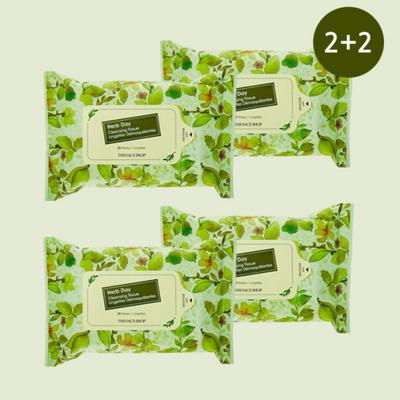 [The Face Shop] Herb Day Reinigungstücher 70 Stück 2+2 Spezial-Set