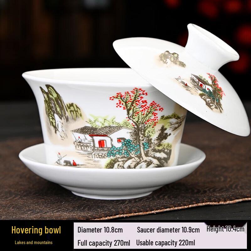 Premium Ceramic Rotating Gaiwan Tea Bowl