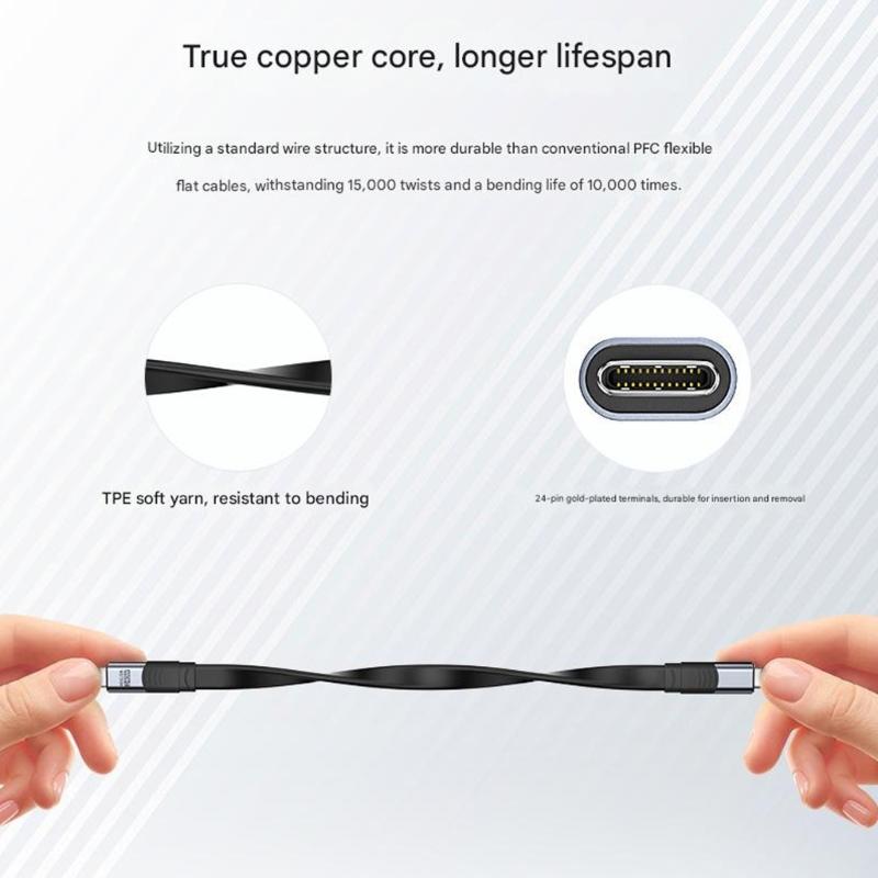 USB4 Cable Type C Cord Support Fast 40Gbps Data Transfer Clear 8K@60Hz Video Output Powerful PD240W Charging Capability