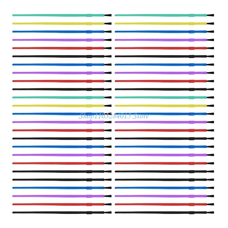 R6FF 50 Pcs Small Paint Brushes Set Nylon Hair Painting Brushes Set Art Supplies For Watercolor Gouache Acrylics