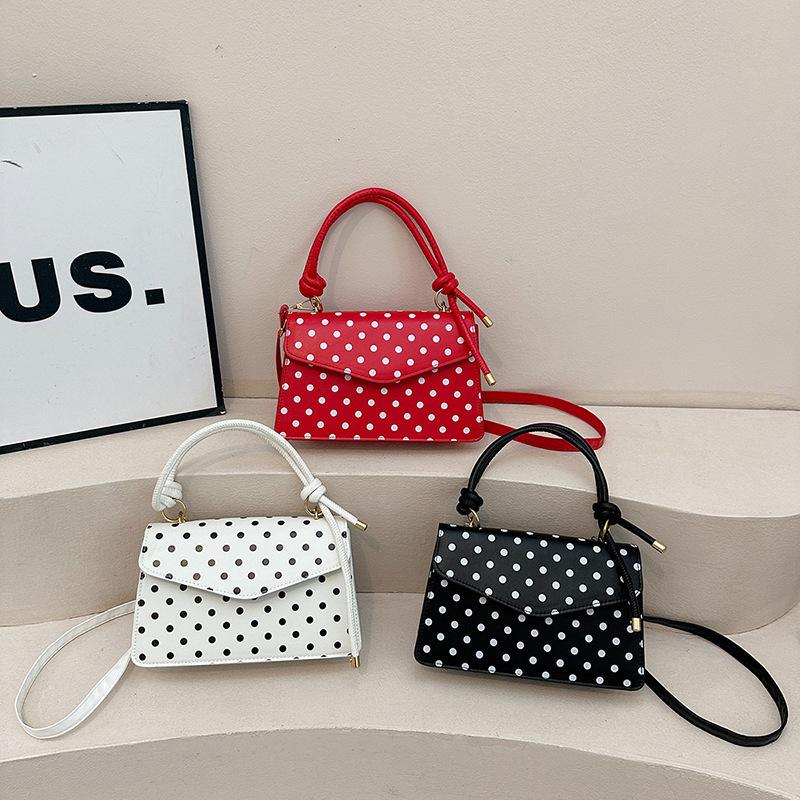 Yogodlns Korean Style Polka Dot Shoulder Bag Casual Crossbody Small Square Bag Fashion Trendy Handbag Women Work Shoulder Bag