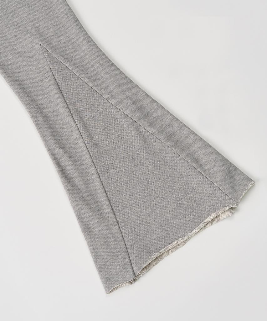 TOFFEE WOMEN W Incision Flare Sweatpants (Melange Grey)