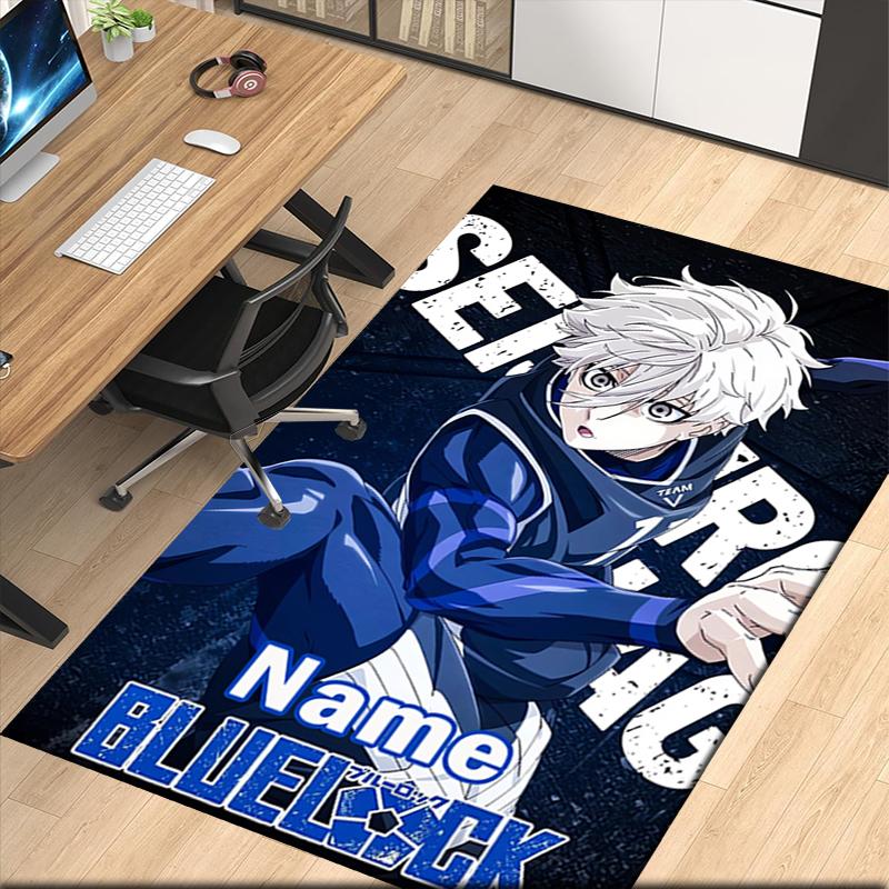 Custom Name Nagi Seishiro BlueLock Printed Carpet, for Office Chair Living Room Bedroom Kitchen Room Decor Gifts.