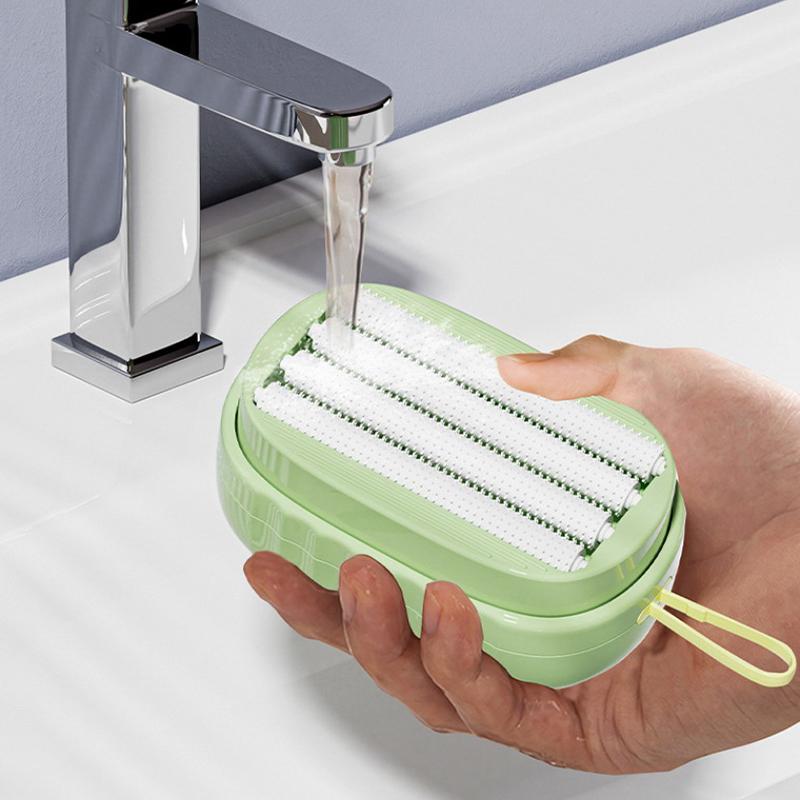 Laundry Brush Roller Multi-Purpose Caddy Handheld - Household Foam Roller, Soft Bristles, Hand Laundry Scrubber