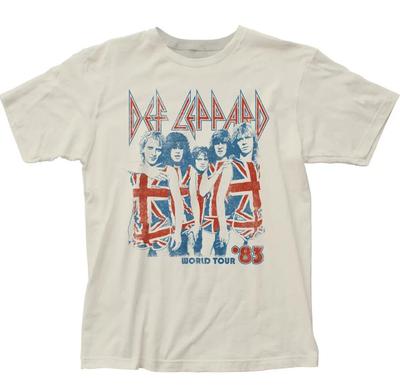 Def Leppard World Tour 83 T-shirt da uomo Rock and Roll Musica