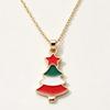 Colorful Christmas Tree Enamel Pendant Necklace Gold Chain Festive Xmas Charm Jewelry Holiday Gift for Women Girls