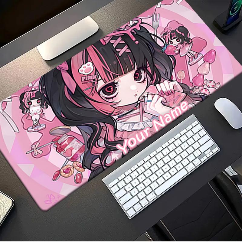 1PC Custom Name Pink Fantasy World Mouse Pad, Keyboard and Mouse Desk Pad, for Computer Notebook  Birthday Gift For Any Room Or Office