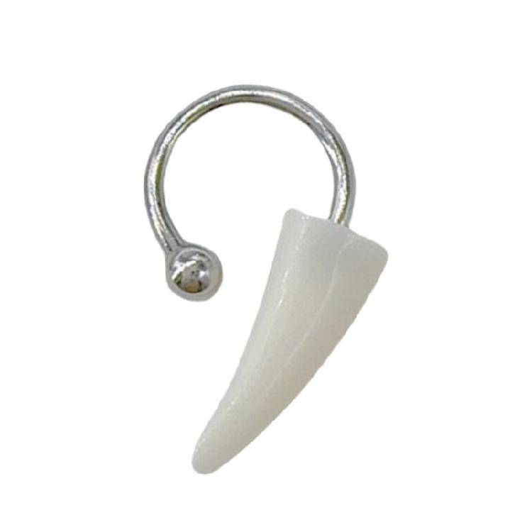 

Statement Making Resin Fangs Lip Rings Comfortable Horseshoe Barbell Lip Jewelry Present for Fashion Enthusiasts