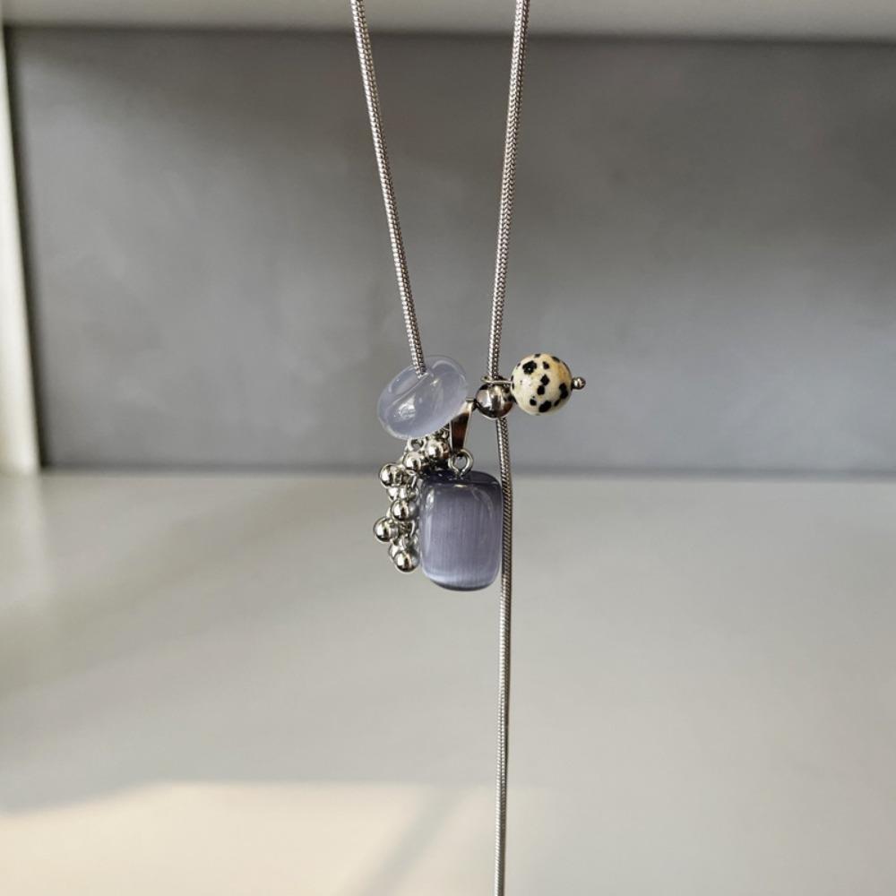 Unique Multicolor Grape Skewers Necklace Long Length Adjustable Collarbone Rope Chain Casual Simulation Fruit Pendant Gift