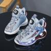 Mesh Children's Running Shoes 2025 Spring and Autumn New Sports Shoes Medium and Old Children's Rotating Buckle Actual Combat Breathable Non-slip and