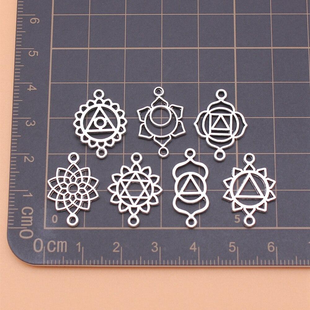 7pcs/set Chakra Connector Charms Accessories For Jewelry Jewelry Pendants Handmade