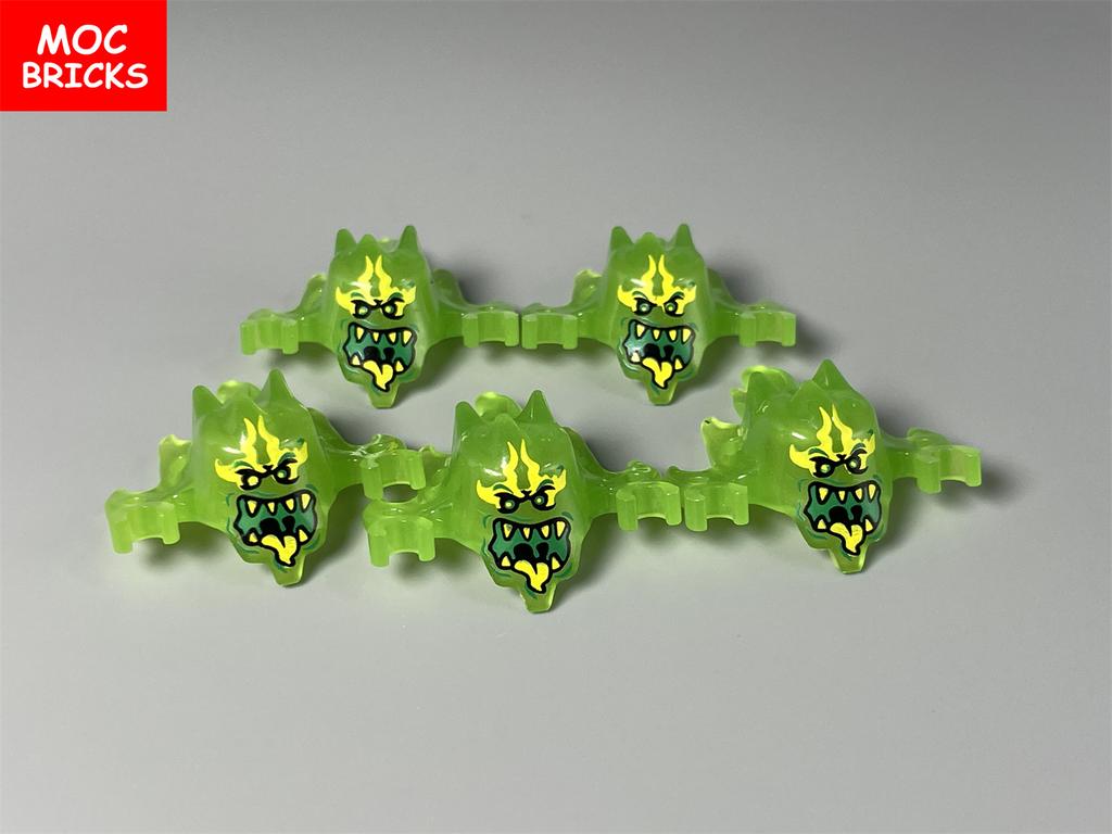 MOC Bricks Skull Helmet Halloween Luminous Ghost Monster Headgear mask 19861pb02 Assembled Educational Building Blocks Toys