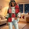 Women's Christmas Print Three-Quarter Sleeve Hooded Pullover Top