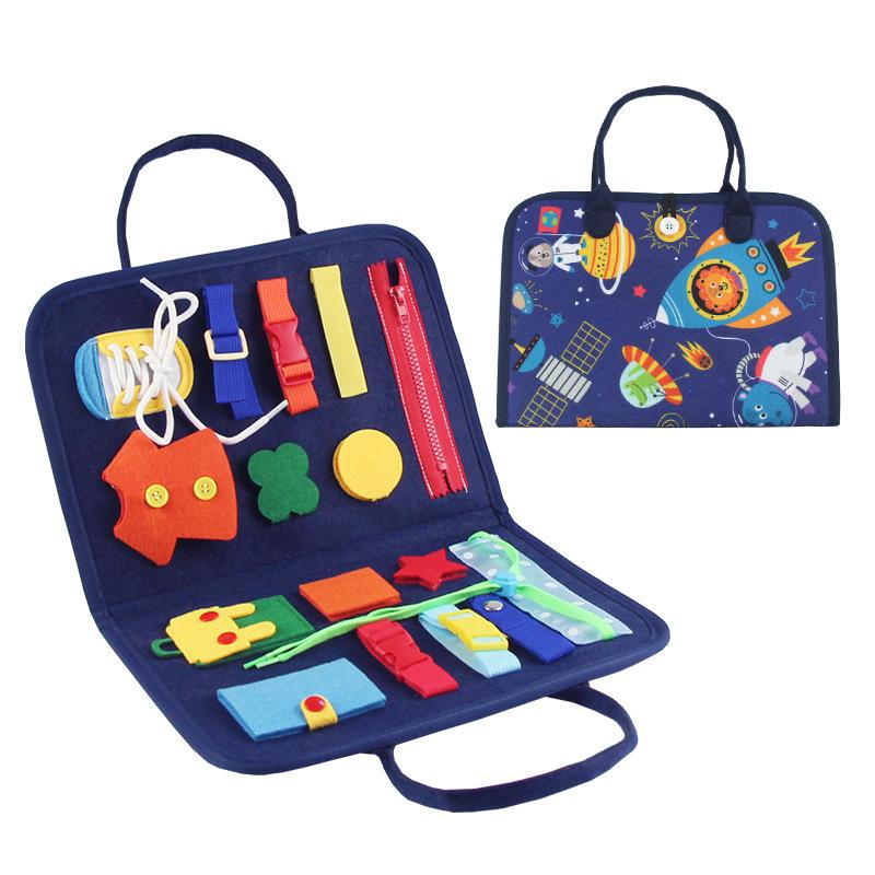 Çocuk Montessori Oyuncakları Bebek Meşgul Panosu Bebek Toka Fermuar Düğme Bağcıklı Eğitim Aracı Oyuncaklar Küçük Çocuklar İçin Duyusal Gelişim Oyunu