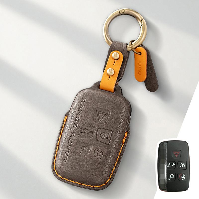 Custodia Protettiva in Vera Pelle per Chiave Fob Land Rover Range Rover Evoque Discovery Sport Vela 4