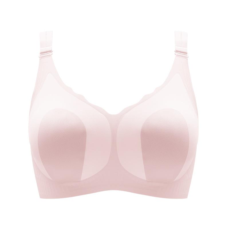 Ultra-thin Seamless Large-size Rabbit Ear Anti-bumping Underwear Women's Big Breasts Are Small, Anti-sagging, Sub-breasts, Jelly Provisions, Bra