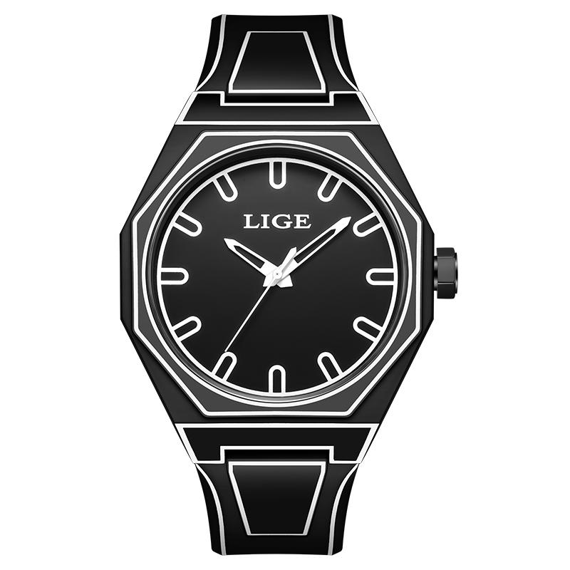 

LIGE New Creative Men Watch Fashion Casual Unique Design Waterproof Men s Quartz Watch чорний