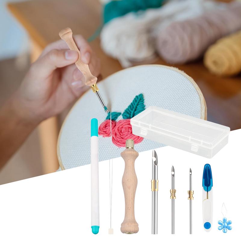 Punch Needle Kit Adjustable Needle Punch Kit Embroidery Tool Storage Box Included For Easter Crafting Projects Adults And