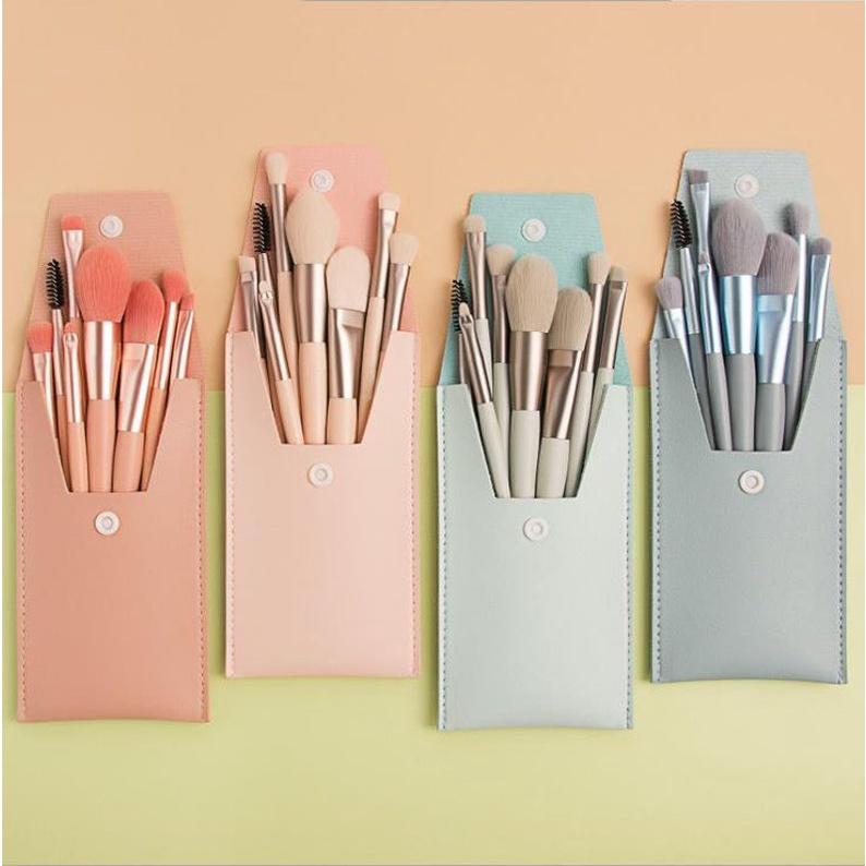 Mini-Pinsel, 8-teiliges Make-up-Tasche, tragbares Concealer-Puderpinsel-Set, weiches Fell-Make-up-Tool