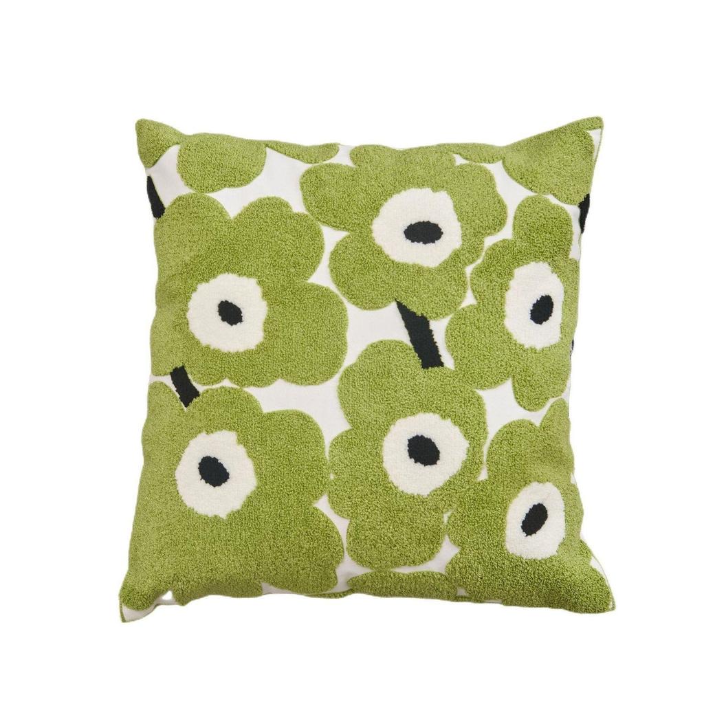 Cotton Canvas Floral Embroidery Cushion Cover American Countryside Outdoor Pillow Covers Decorative Living Room Throw Pillowcase