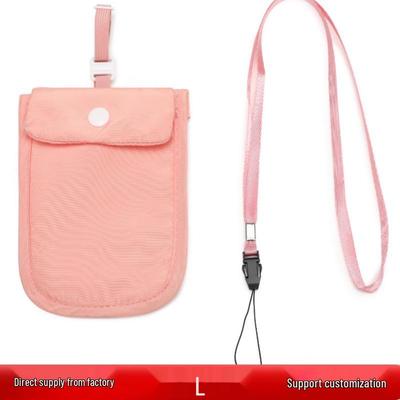 Portefeuille de cou portable en nylon pour femme - Porte-cartes fin et sécurisé