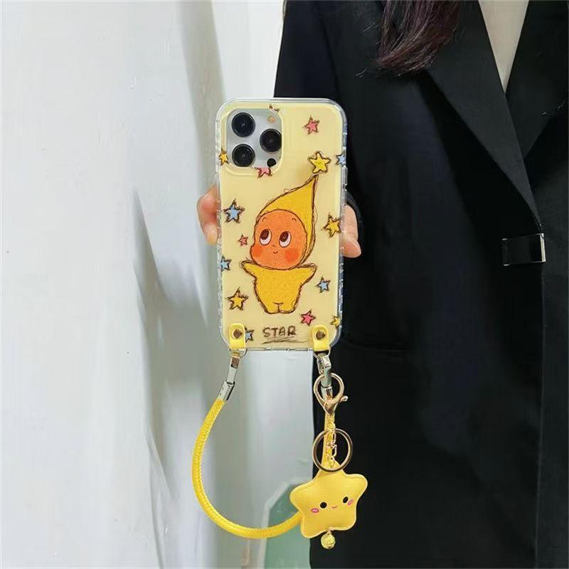 

Cartoon Raising Hands Star Man Suitable for Apple 16promax Mobile Phone Case 15pro New Model 14 Apple 16