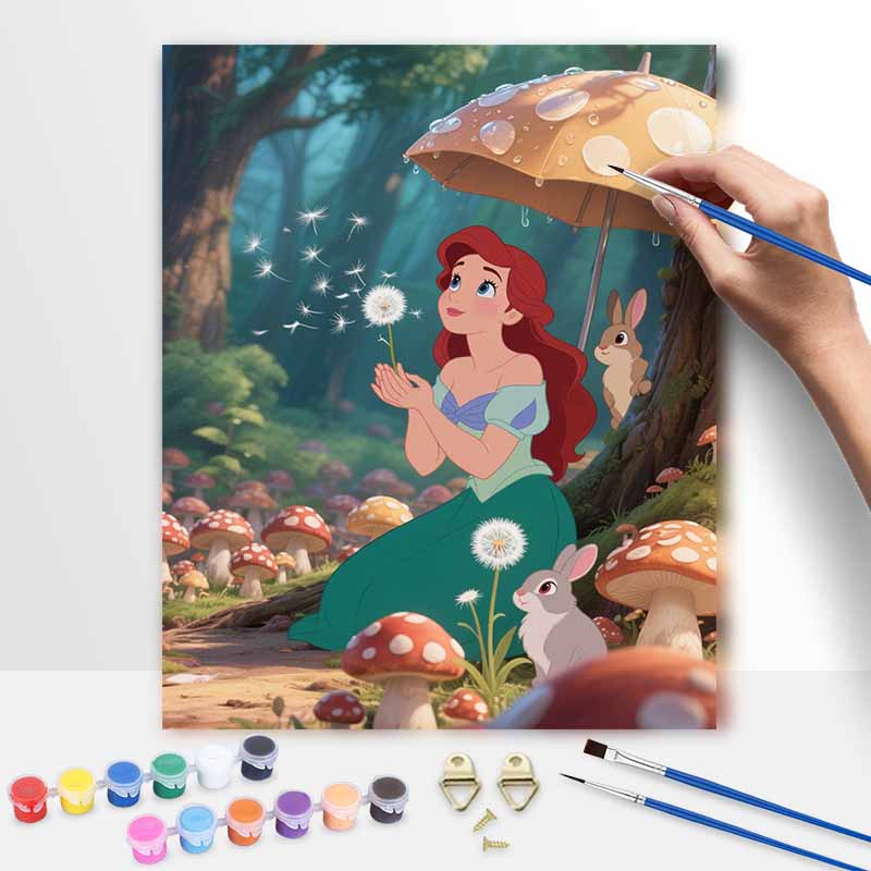 Disney Princess Forest Scene Digital Oil Painting Art Kit Handmade DIY Home Decor Gift