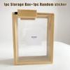 Bamboo Grain Storage Container Food Condiment Dispenser Transparent Sliding Lid Kitchen Storage Tank For Cereal, Rice, Flour