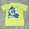 Guy Harvey Shirt Mens Large Yellow Marlin Boat Fishing Graphic Tee Ocean Vtg