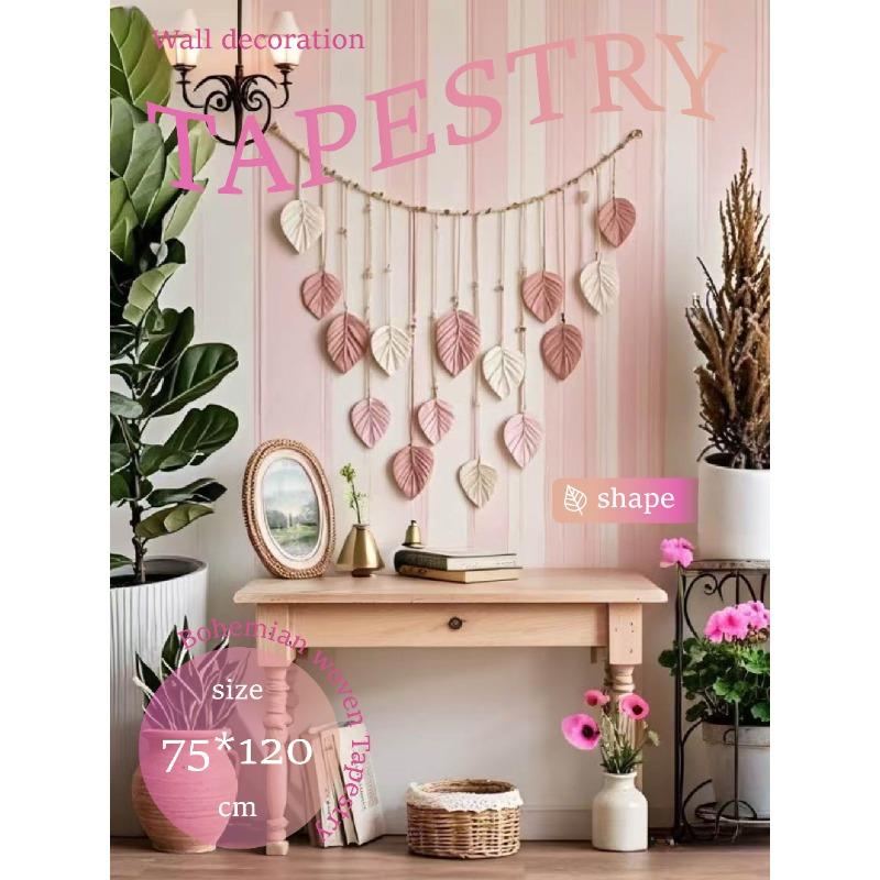 

Bohemian Wall Hanging Decor - Handmade Macramé Tassel Art розовый