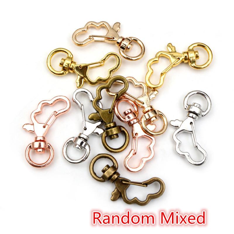 10pcs Random Mixed Snap Hook Trigger Clips Buckles For Keychain Lobster Clasp Hooks for Necklace Key Ring Clasp Jewelry Supplies