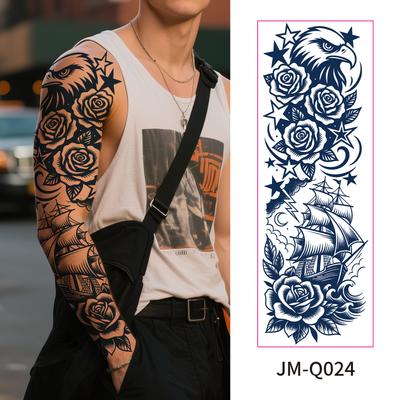 Tatuajes Temporales de Manga Completa para Brazo Pegatinas Tinta de Jugo Duraderos Semi Permanentes Arte Corporal Tatuaje Falso Sexy para Halloween Hombres Mujeres