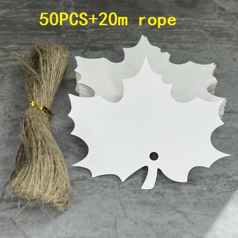 

50pcs Leaf Gift Tags, Leaf Gift Labels, Gift Wrap, Maple Leaf Tags. Autumn Leaves Decor, Fall Leaves with Rope білий