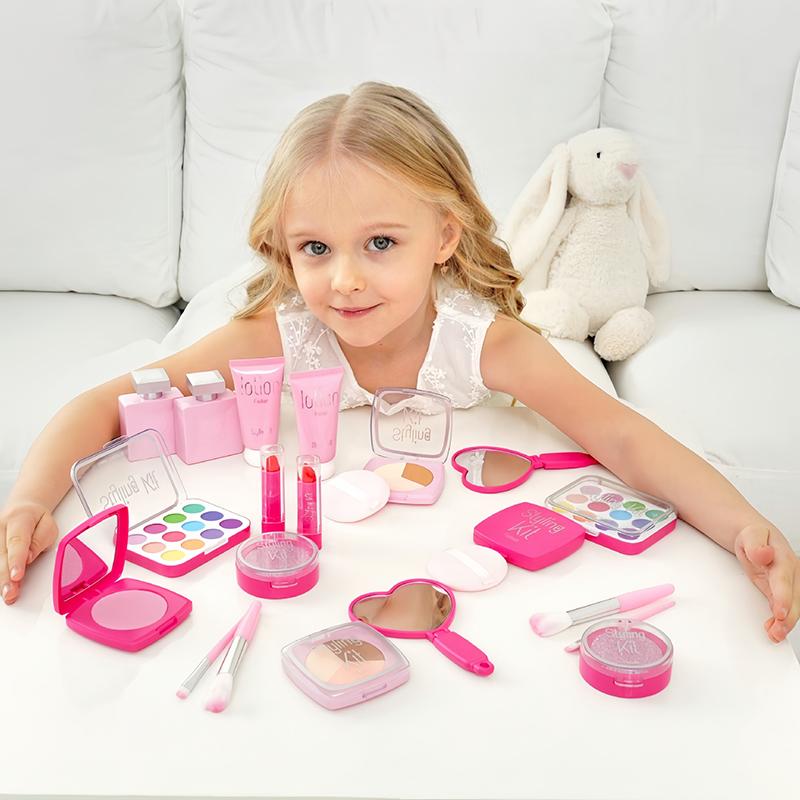 Kid Pretend Play Cosmetics Girl Toy Simulation Lipstick Eye Shadow Beauty & Fashion Makeup Toys Baby Dressing Make Up Game Gift