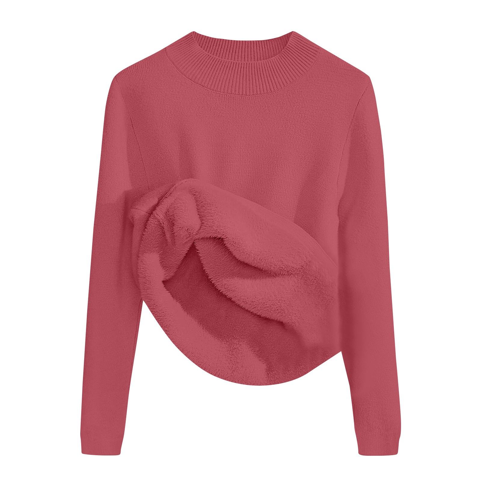 

Женский свитер с высоким воротником, универсальный женский зимний теплый топ с длинными рукавами и бархатной основой One Size