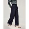 INMAN Women's Plaid Turn-up Wide-Leg Casual Pants