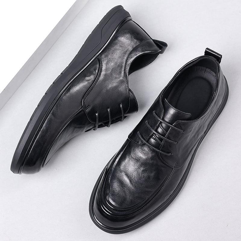The first layer of cowhide autumn new men's business casual leather shoes high-end leather men's soft-soled single shoes men's shoes shoes