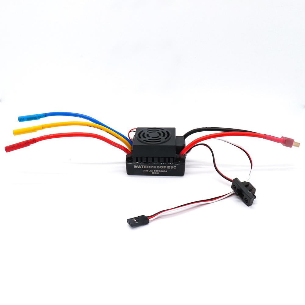 

60A Brushless ESC with 5.8V/3A BEC Waterproof RC Car Electronic Speed Controller Replacement Parts for 1/8 1/10 RC Car Truck
