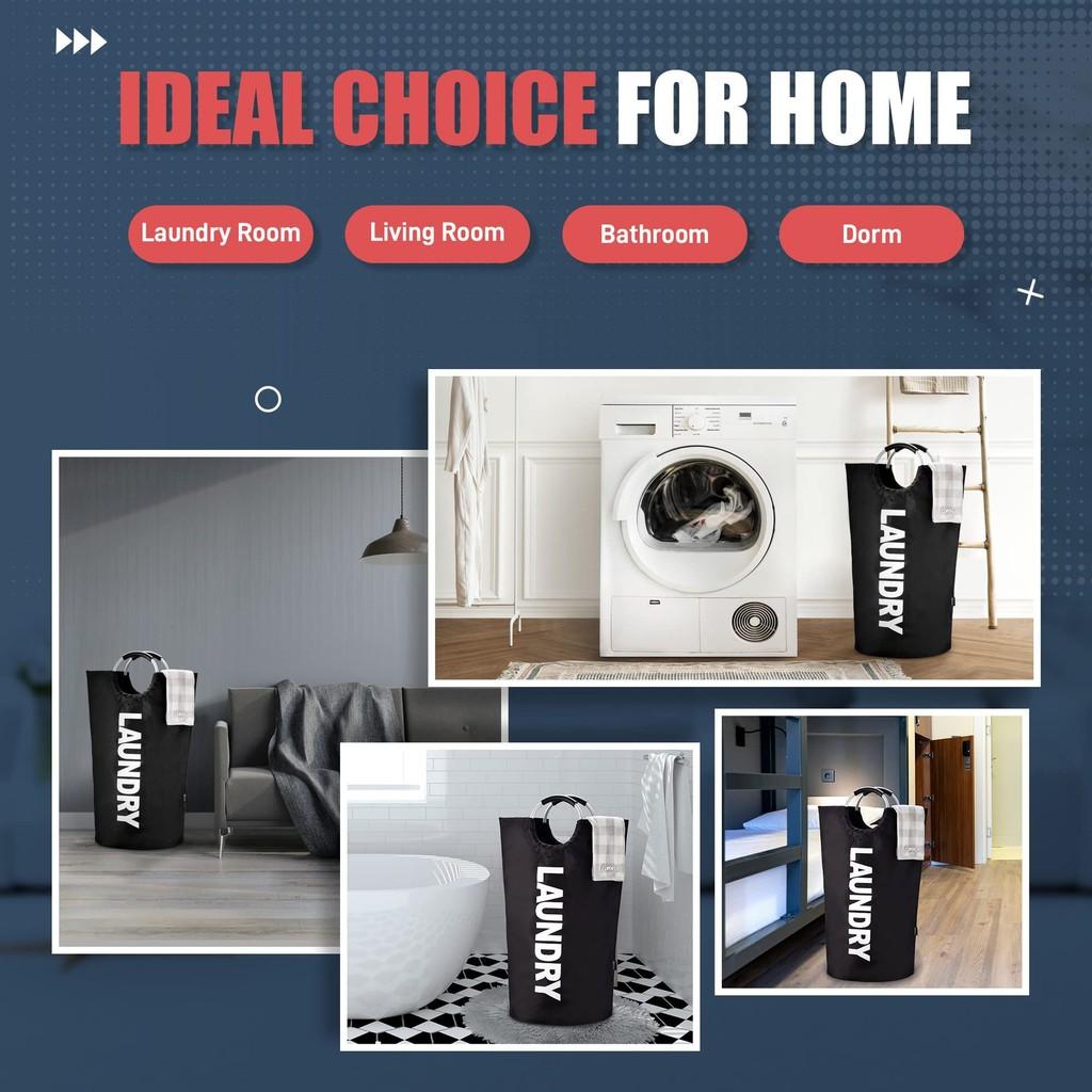 Chic Black Collapsible Laundry Hamper With Generous Size For Effective Clutter Control